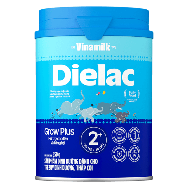 Sữa bột Dielac Growplus 2+ 850g cho trẻ từ 2-10 tuổi