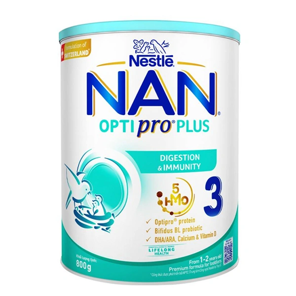 Sữa bột Nan Optipro Plus 3 800g cho trẻ từ 1-2 tuổi