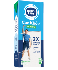 Sữa tiệt trùng Hà Lan Cao khỏe 180ml có đường