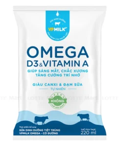 Sữa dinh dưỡng tiệt trùng có đường của VPMilk Omega bịch giấy