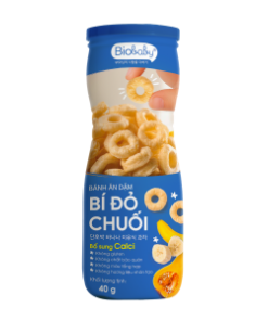 Bánh ăn dặm Biobaby – Vị Bí đỏ & chuối hũ 40g