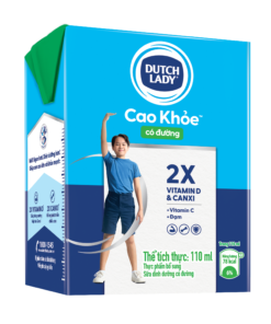 Sữa tươi tiệt trùng có đường Dutch Lady Cao Khoẻ hộp 110ml