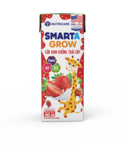 Sữa dinh dưỡng trái cây Nutricare Smarta Grow hương dâu 180ml (dạng lốc 4 hộp)
