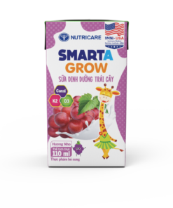 Sữa dinh dưỡng trái cây Nutricare Smarta Grow hương nho 110ml (dạng lốc 4 hộp)