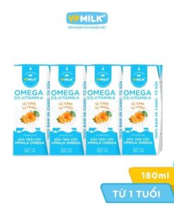 Sữa trái cây VPMILK Omega vị cam tự nhiên hộp 180ml