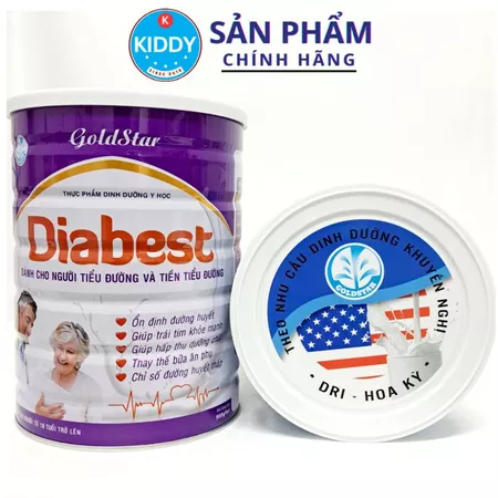 Sữa Tiểu đường GOLDSTAR DIABEST 900G dành cho người tiểu đường, tốt cho tim mạch, ổn định huyết áp