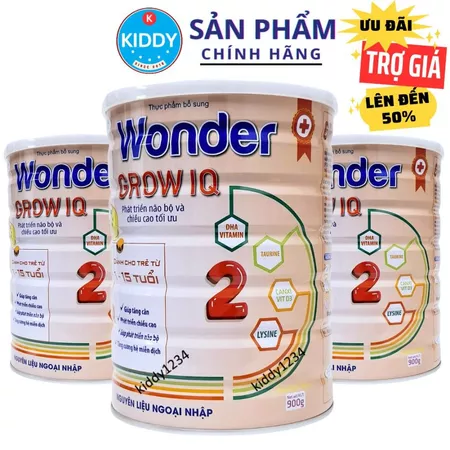 Sữa tăng chiều cao, phát triển trí não Wonder Grow IQ 900g dành cho trẻ
