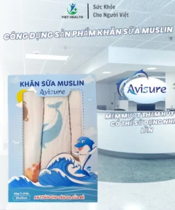 Hộp 3 Chiếc Khăn Sữa Muslin Avisure Siêu Mềm Mịn, Dành Cho Bé Sơ Sinh