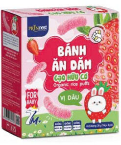 PRINNEST Bánh gạo ăn dặm Organic Vị Dâu 30g 7+