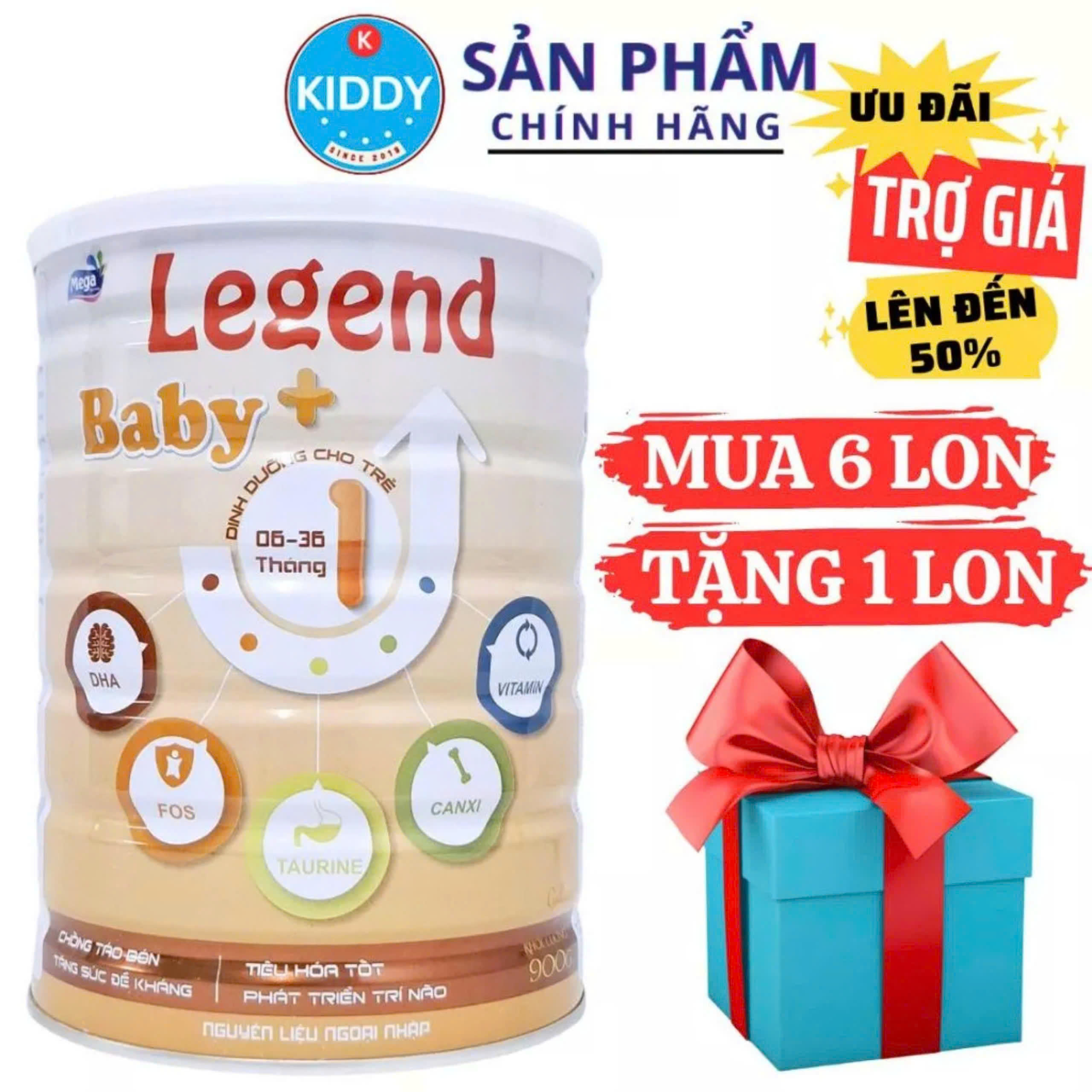 Sữa cho trẻ Legend Baby lon 900g không táo bón, phát triển toàn diện